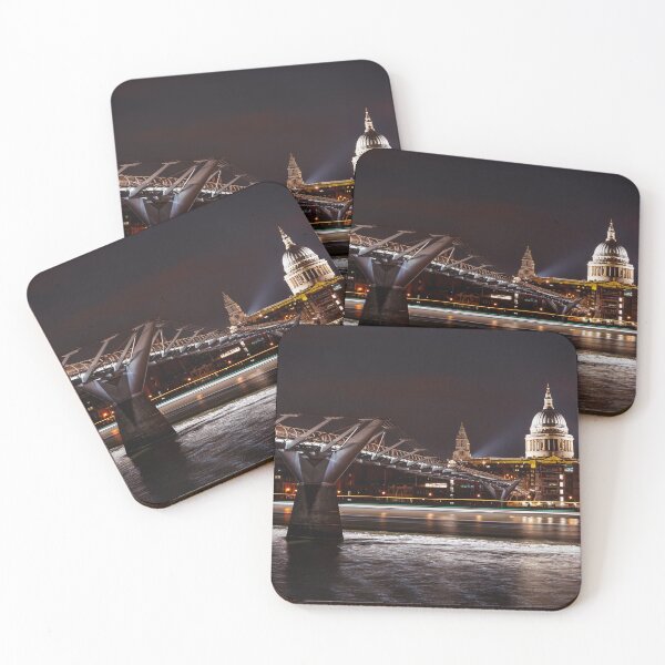 Item preview, Millenium bridge leading towards St Paul's cathedral at night designed and sold by Victoria Ashman.