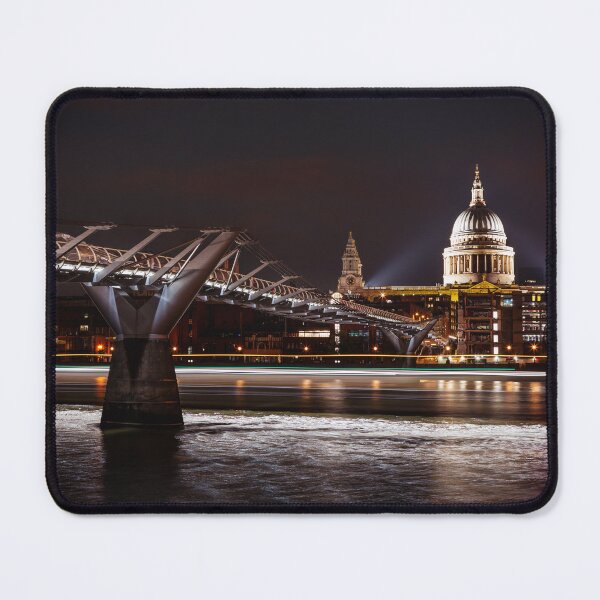 Item preview, Millenium bridge leading towards St Paul's cathedral at night designed and sold by Victoria Ashman.