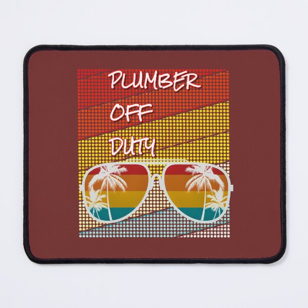 Item preview, Plumber Off Duty with retro sunset & sunglasses. designed and sold by CristalleLisa.