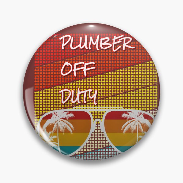 Item preview, Plumber Off Duty with retro sunset & sunglasses. designed and sold by CristalleLisa.