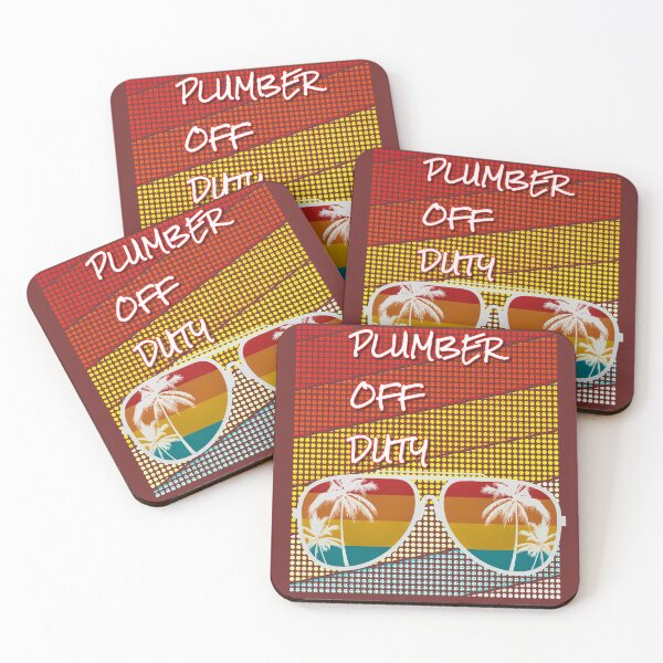 Item preview, Plumber Off Duty with retro sunset & sunglasses. designed and sold by CristalleLisa.