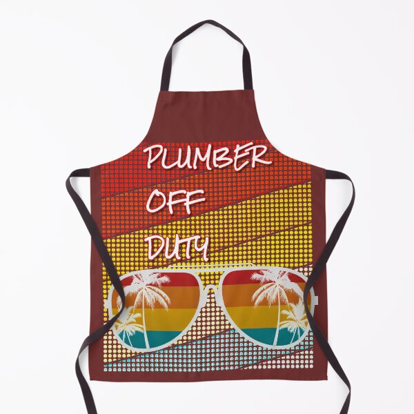 Item preview, Plumber Off Duty with retro sunset & sunglasses. designed and sold by CristalleLisa.