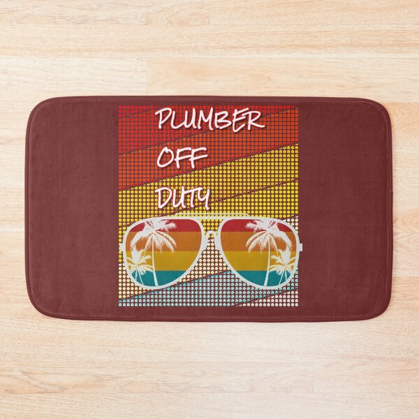 Item preview, Plumber Off Duty with retro sunset & sunglasses. designed and sold by CristalleLisa.