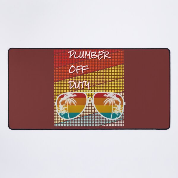 Item preview, Plumber Off Duty with retro sunset & sunglasses. designed and sold by CristalleLisa.