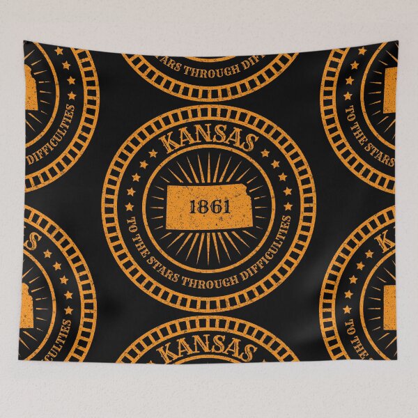 Item preview, Kansas State Map Slogan - Motto KS Sunflower State designed and sold by Ranggasme.