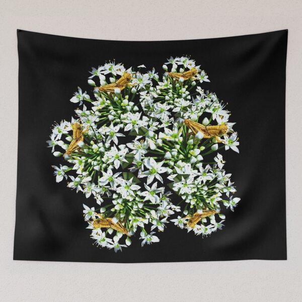 Item preview, Grasshopper on a flower collage designed and sold by Traveltejas.