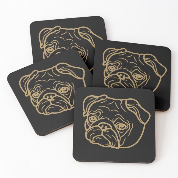 Item preview, Gold color pug head designed and sold by Gatugi.