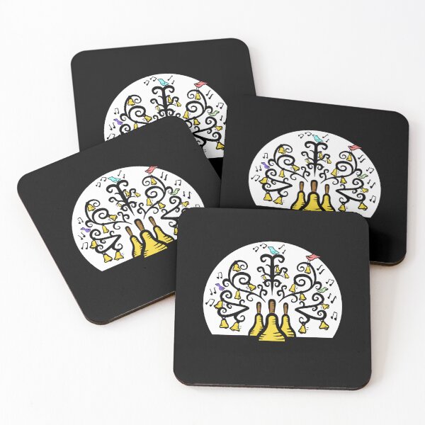 Item preview, Three Handbells Tree Of Music White Circle designed and sold by SubtleSplit.