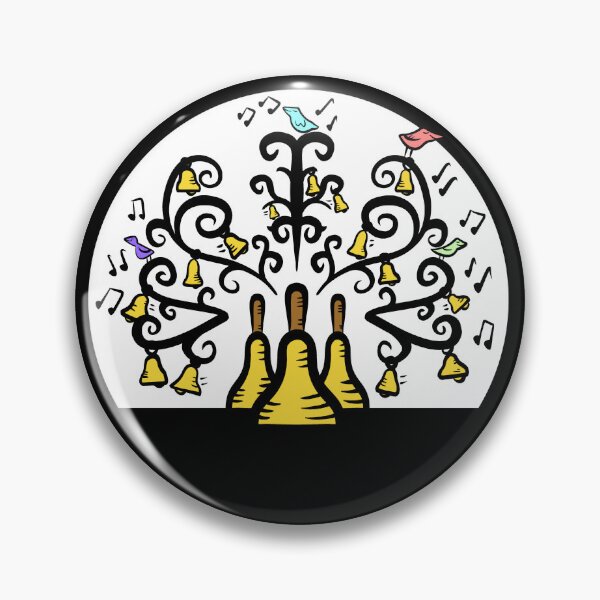 Item preview, Three Handbells Tree Of Music White Circle designed and sold by SubtleSplit.
