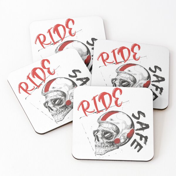 Item preview, Ride safe typpgraphic design with on Helmet Skull for bikers designed and sold by yagniikd-.
