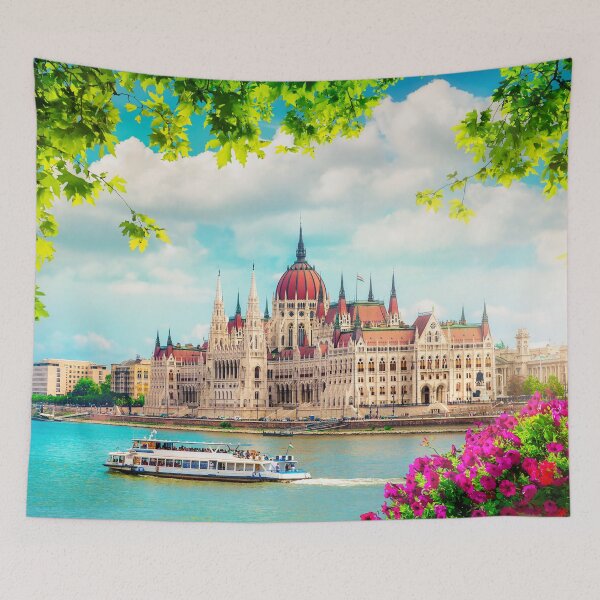 Item preview, Fairy tale castle with a floating ship on the river designed and sold by klimov0101.