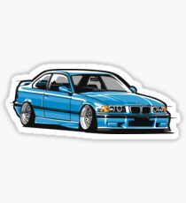 Stanced out E36 Blue Sticker