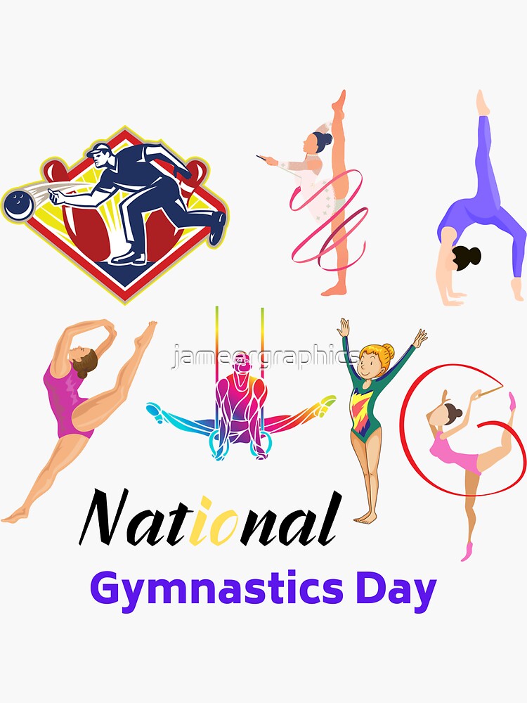 "National Gymnastics Day " Sticker for Sale by jameergraphics Redbubble