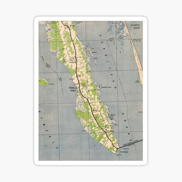 Item preview, Vintage Map of Powells Point North Carolina (1940) designed and sold by BravuraMedia.