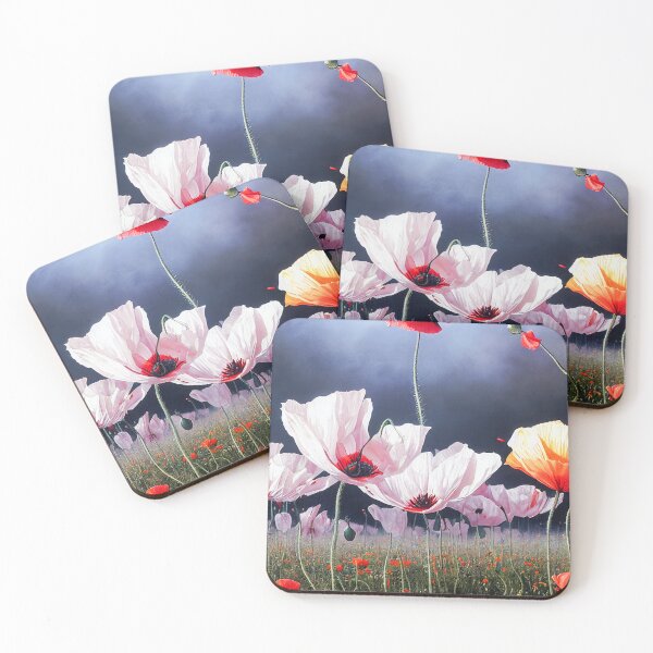 Item preview, Pink and Orange Poppies in a Smoky Field designed and sold by The Oracle of Surrealism Sublime Consciousness.