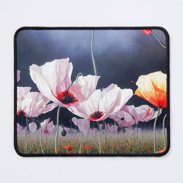 Item preview, Pink and Orange Poppies in a Smoky Field designed and sold by The Oracle of Surrealism Sublime Consciousness.