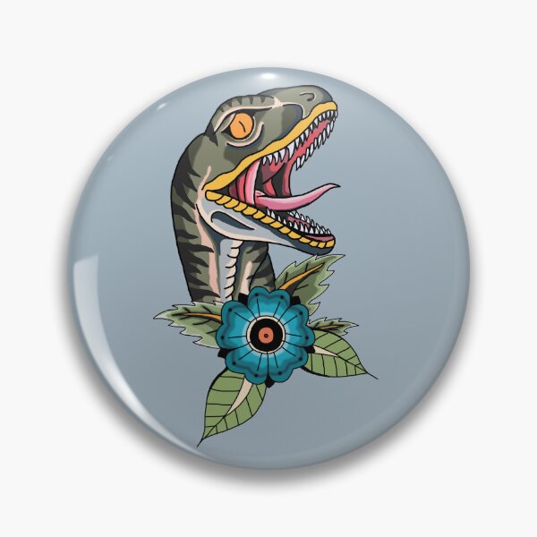 Artikelvorschau, Velociraptor traditionelle Tätowierung entworfen und verkauft von FeanorDesigns.