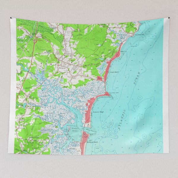 Item preview, Vintage Map of Hampton Beach New Hampshire (1957) designed and sold by BravuraMedia.