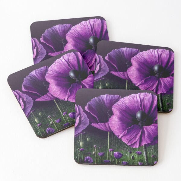 Item preview, Deep Violet Poppies in a Dark Field designed and sold by The Oracle of Surrealism Sublime Consciousness.
