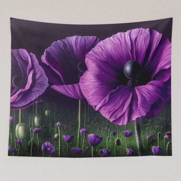 Item preview, Deep Violet Poppies in a Dark Field designed and sold by The Oracle of Surrealism Sublime Consciousness.