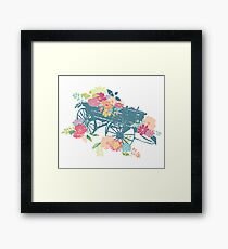 Rustic Western floral wagon Framed Print