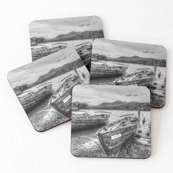 Item preview, Black And White Derwentwater Wooden Rowing Boats designed and sold by Paul Thompson Photography.