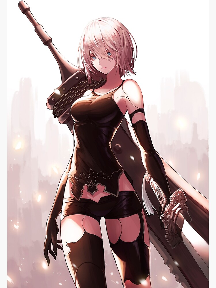 Yorha A2 Nier Automata Lewd Sexy Tits Boobs Anime Hentai Android Girl Sword Metal Print For 0462