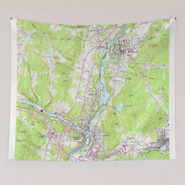 Item preview, Vintage Lebanon & Hanover New Hampshire Map (1959) designed and sold by BravuraMedia.