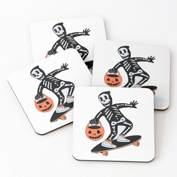 Item preview, Skating Skeleton Trick or Treat designed and sold by Pixelish.