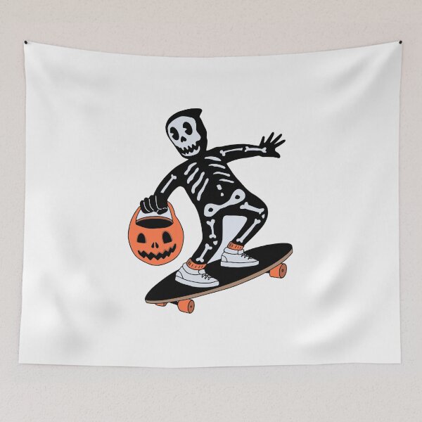 Item preview, Skating Skeleton Trick or Treat designed and sold by Pixelish.