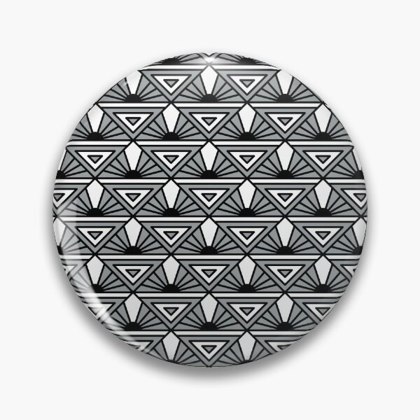 Artikelvorschau, Art-Deco-Muster Nr. 76 - Monochromes Schwarzgrau - Vintages geometrisches Motiv entworfen und verkauft von Millusti.