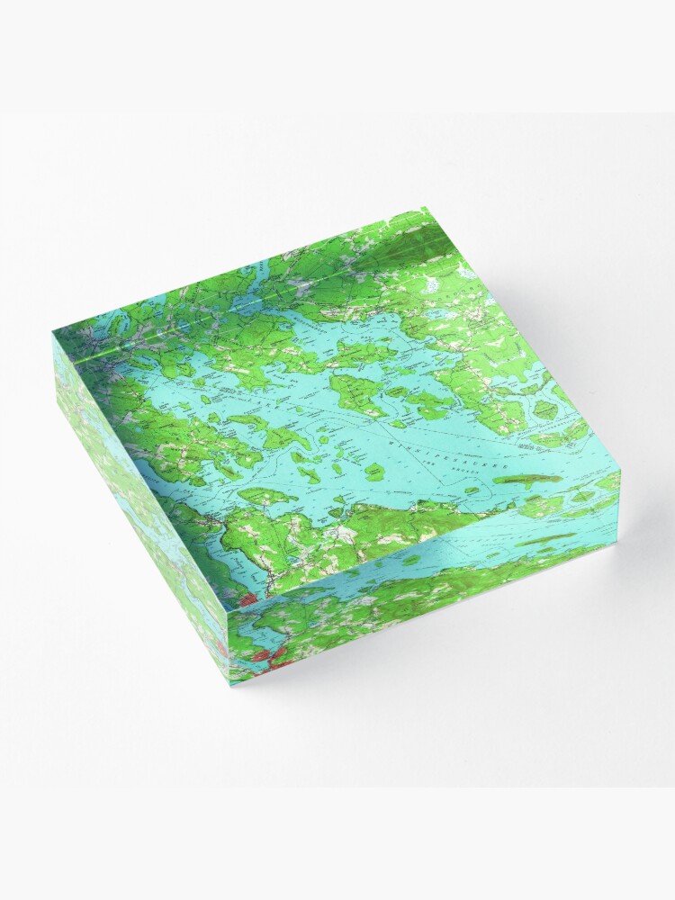 Alternate view of Vintage Map of Lake Winnipesaukee (1956) Acrylic Block