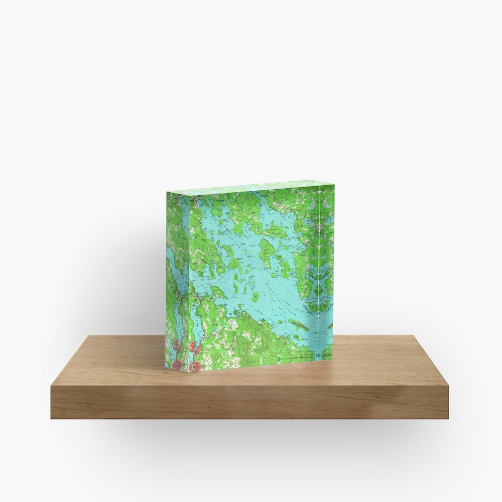 Vintage Map of Lake Winnipesaukee (1956) Acrylic Block