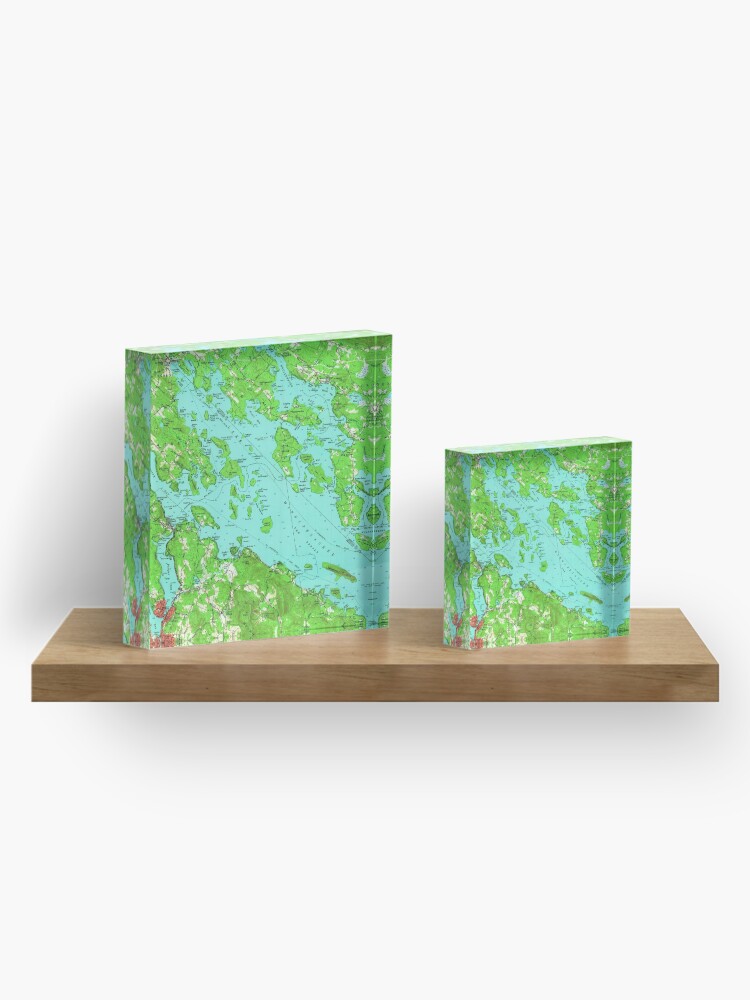 Alternate view of Vintage Map of Lake Winnipesaukee (1956) Acrylic Block