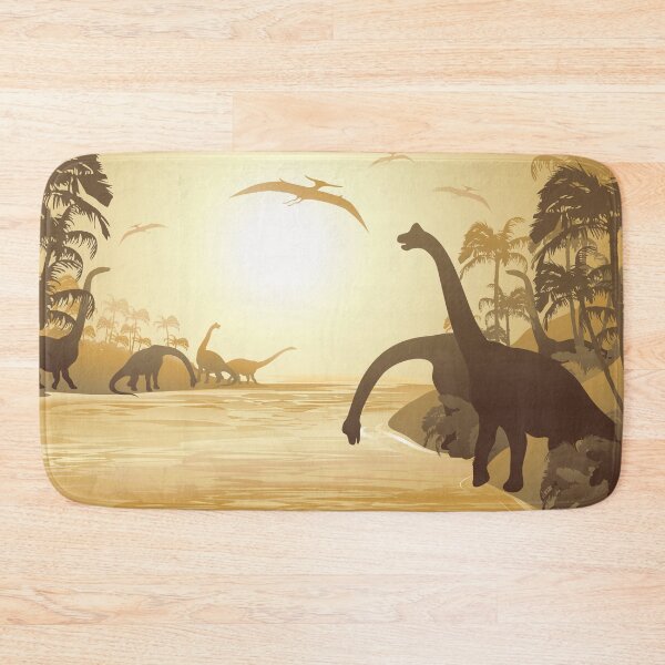 Item preview, Dinosaurs on Tropical Jurassic Landscape designed and sold by BluedarkArt.