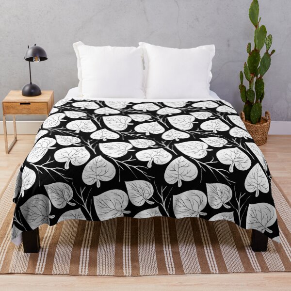 Item preview, Black and white leaf pattern designed and sold by nickardi.