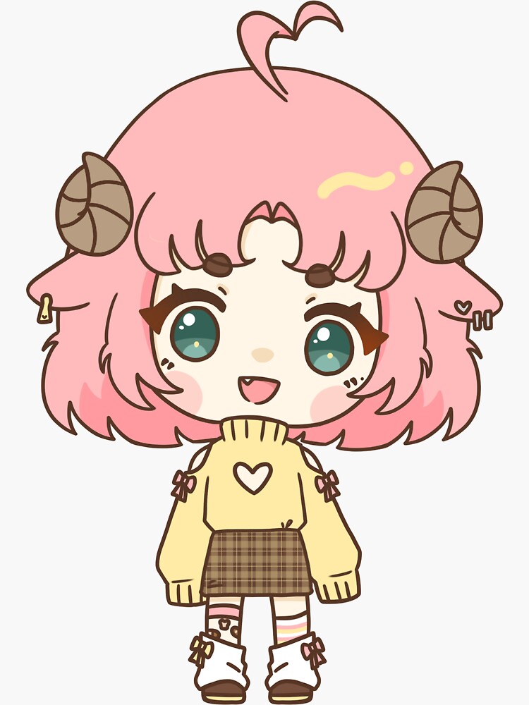 "cute bread anime girl oc chibi vtuber" Sticker for Sale by