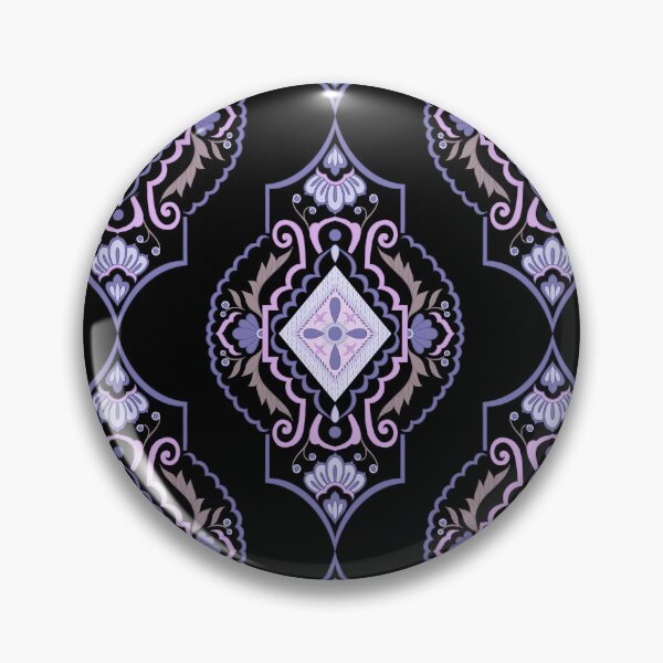 Item preview, Purple Floral Print with Black Background - Seamless Repeat Pattern designed and sold by SemDesigns1.