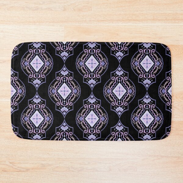 Item preview, Purple Floral Print with Black Background - Seamless Repeat Pattern designed and sold by SemDesigns1.
