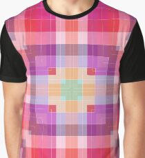 Bright Pink Modern Plaid Geometric Graphic T-Shirt
