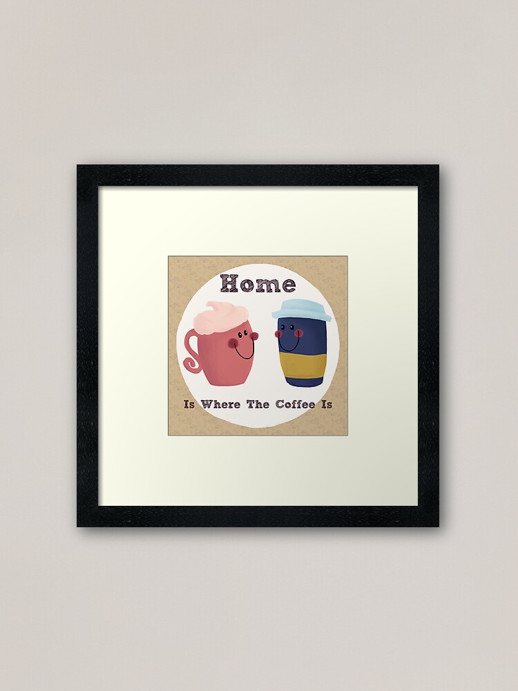 Alternate view of Cute Coffee Couple Framed Art Print