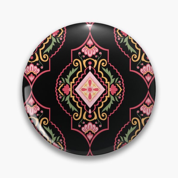 Item preview, Pink Floral Print With Black Background - Seamless Repeat Pattern designed and sold by SemDesigns1.