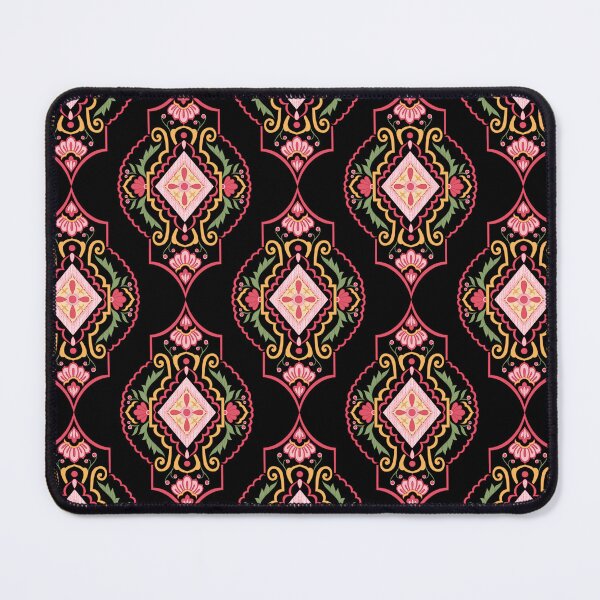 Item preview, Pink Floral Print With Black Background - Seamless Repeat Pattern designed and sold by SemDesigns1.