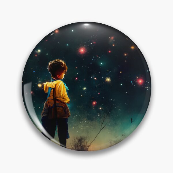 Item preview, a boy with a yellow raincoat gazing into the night sky designed and sold by ElMafioso1000.