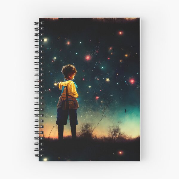 Item preview, a boy with a yellow raincoat gazing into the night sky designed and sold by ElMafioso1000.