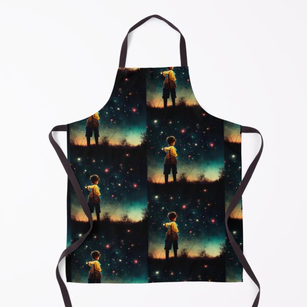 Item preview, a boy with a yellow raincoat gazing into the night sky designed and sold by ElMafioso1000.