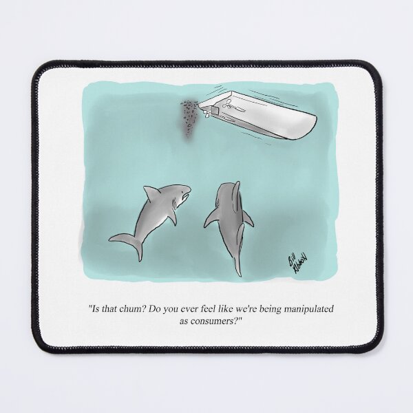 Item preview, Funny Percenters Shark Marketing Cartoon Humor designed and sold by abbottoons.