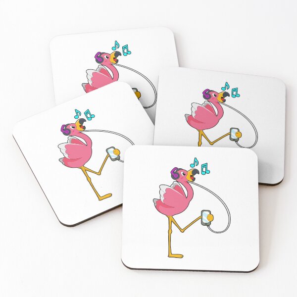 Item preview, Flamingo at Music with Headphone designed and sold by Snabdesign84.