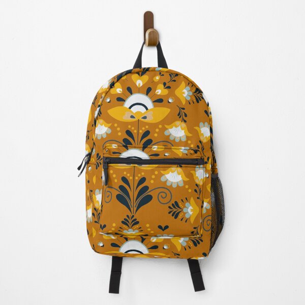 Item preview, Folsky floral pattern on dark background designed and sold by IlustraDeni.