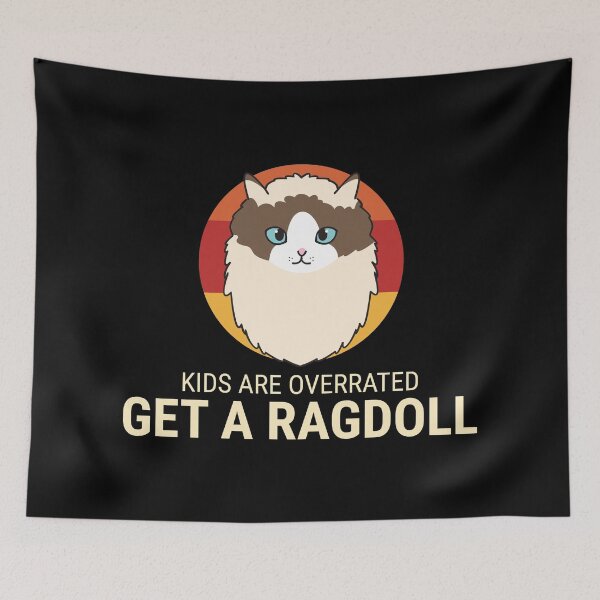 Item preview, Kids are Overrated Get a Ragdoll Retro Sunset Design Ver 1 designed and sold by thecatcouch.